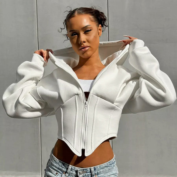 Zipper Hoodie Cardigan Fashion Jacket Women Clothing