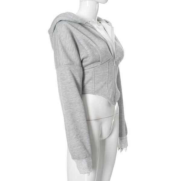 Zipper Hoodie Cardigan Fashion Jacket Women Clothing