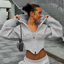 Zipper Hoodie Cardigan Fashion Jacket Women Clothing